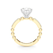 Radiant Sidestone Round Diamond Engagement Ring in 10K/14K gold and platinum with certified lab-grown or natural diamonds