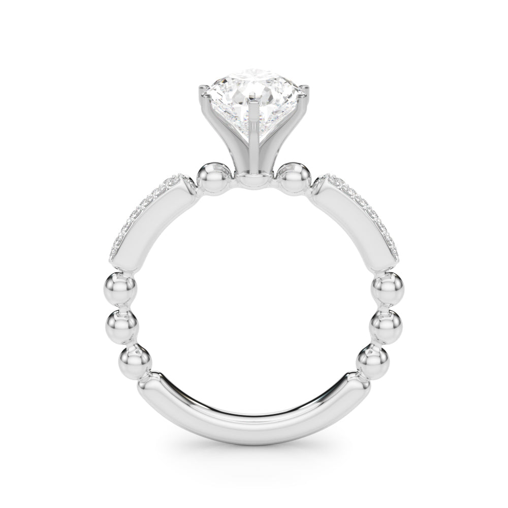 Radiant Sidestone Round Diamond Engagement Ring in 10K/14K gold and platinum with certified lab-grown or natural diamonds