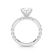 Radiant Sidestone Round Diamond Engagement Ring in 10K/14K gold and platinum with certified lab-grown or natural diamonds