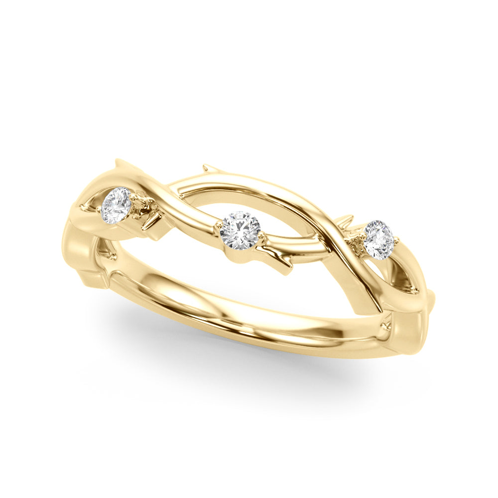 Nature Inspired Half Eternity Ring in 10K/14K gold and platinum with certified lab-grown or natural diamonds