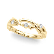 Nature Inspired Half Eternity Ring in 10K/14K gold and platinum with certified lab-grown or natural diamonds