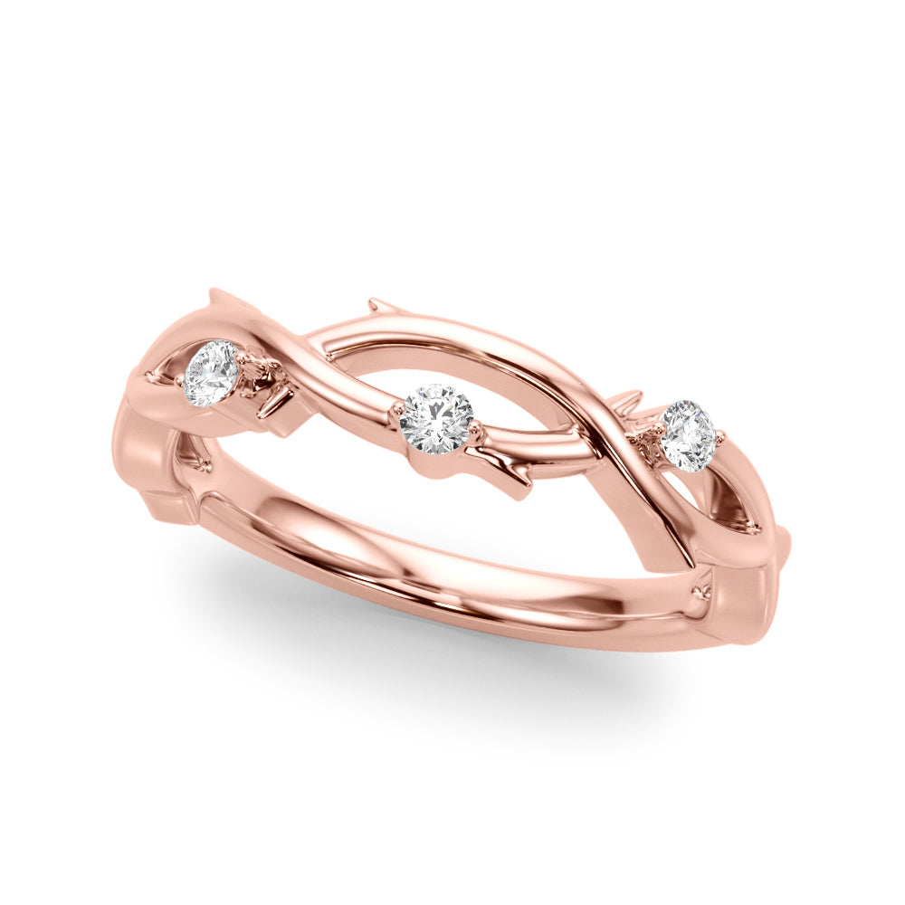 Nature Inspired Half Eternity Ring in Gold & Platinum