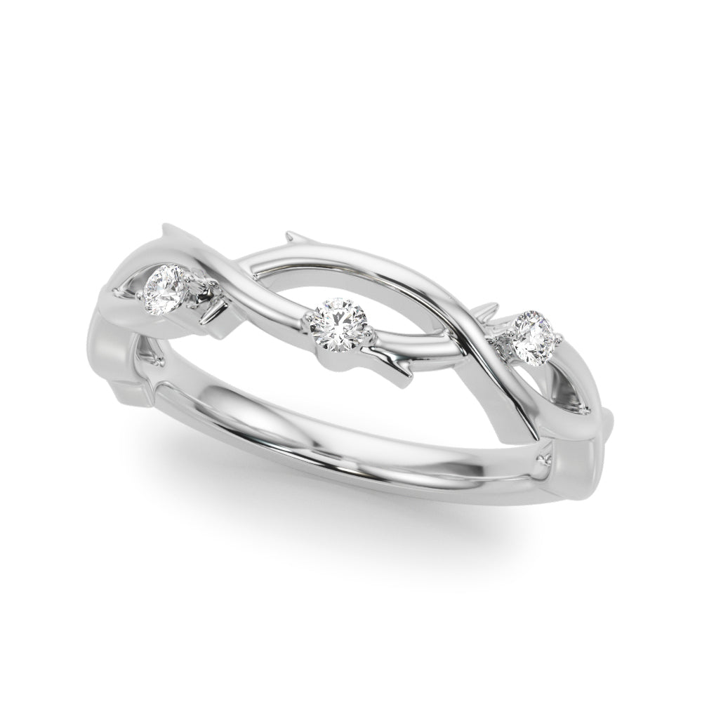 Nature Inspired Half Eternity Ring in Gold & Platinum
