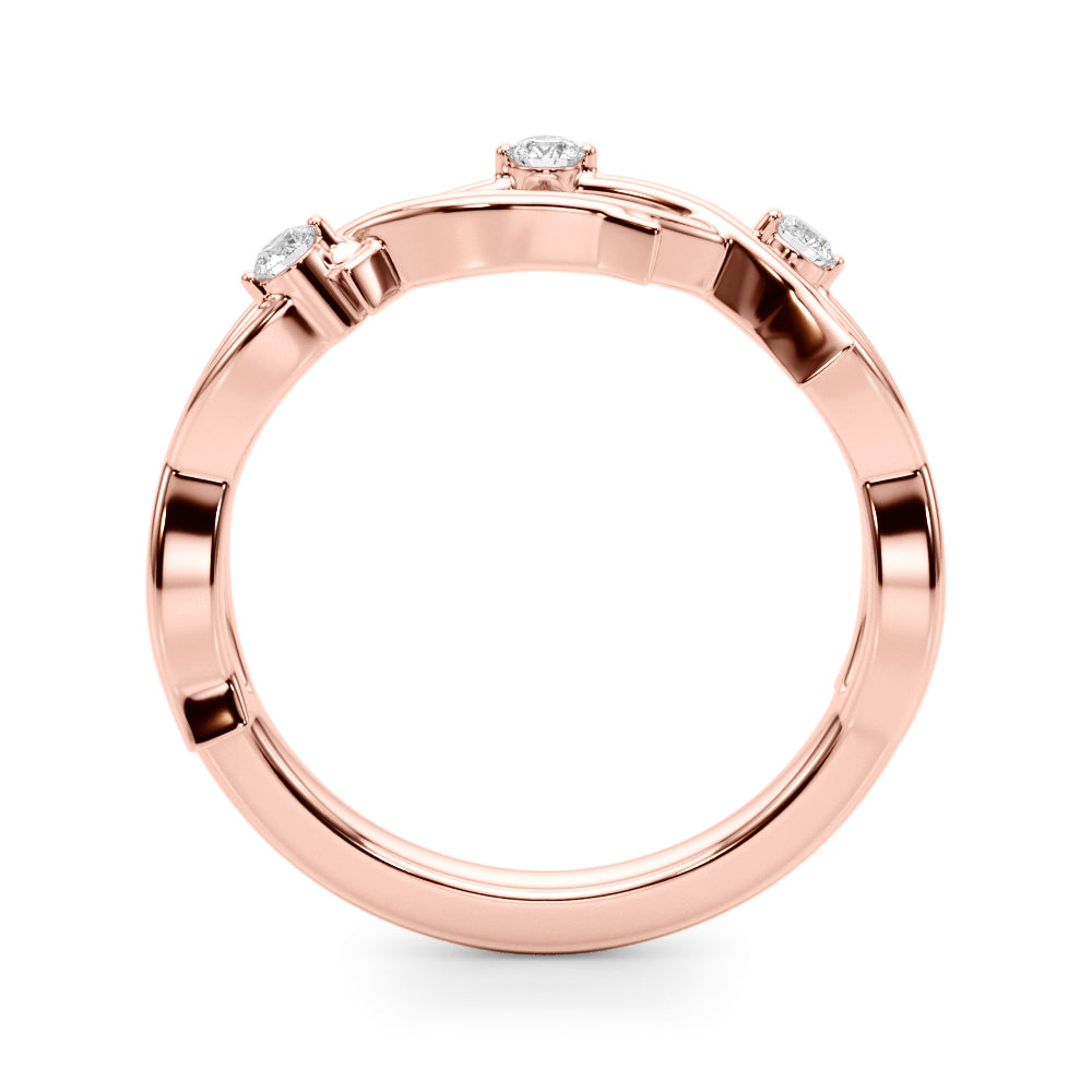 Nature Inspired Half Eternity Ring in Gold & Platinum