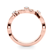 Nature Inspired Half Eternity Ring in Gold & Platinum