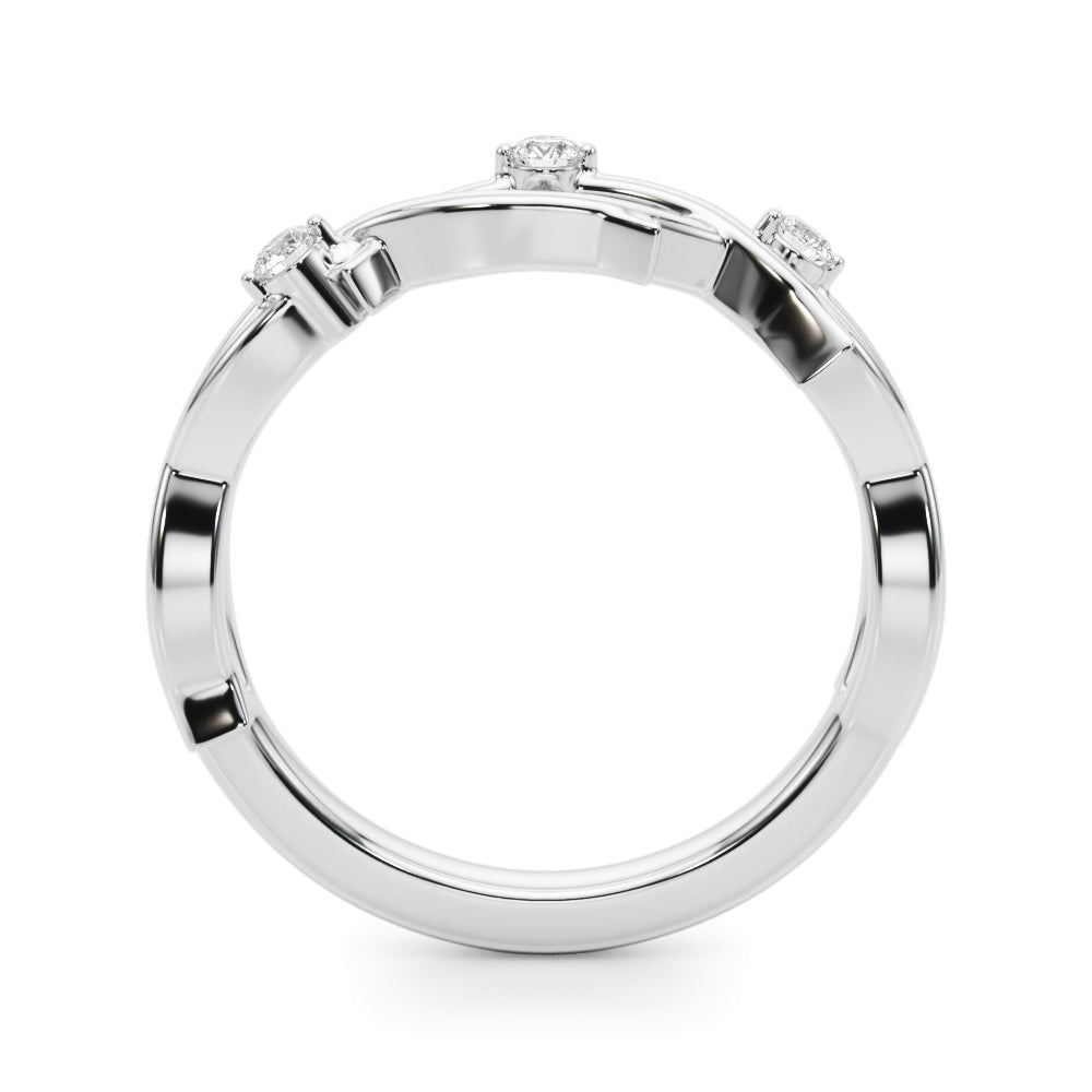 Nature Inspired Half Eternity Ring in Gold & Platinum