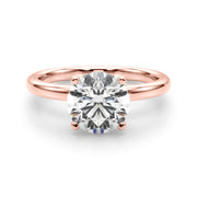 Romantic Sidestone Round Diamond Engagement Ring in 10K/14K gold and platinum with certified lab-grown or natural diamonds