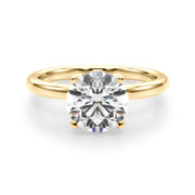 Romantic Sidestone Round Diamond Engagement Ring in 10K/14K gold and platinum with certified lab-grown or natural diamonds