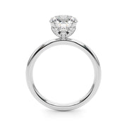 Romantic Sidestone Round Diamond Engagement Ring in 10K/14K gold and platinum with certified lab-grown or natural diamonds