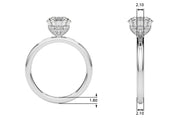Romantic Sidestone Round Diamond Engagement Ring in 10K/14K gold and platinum with certified lab-grown or natural diamonds