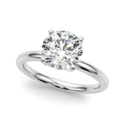 Romantic Sidestone Round Diamond Engagement Ring in 10K/14K gold and platinum with certified lab-grown or natural diamonds