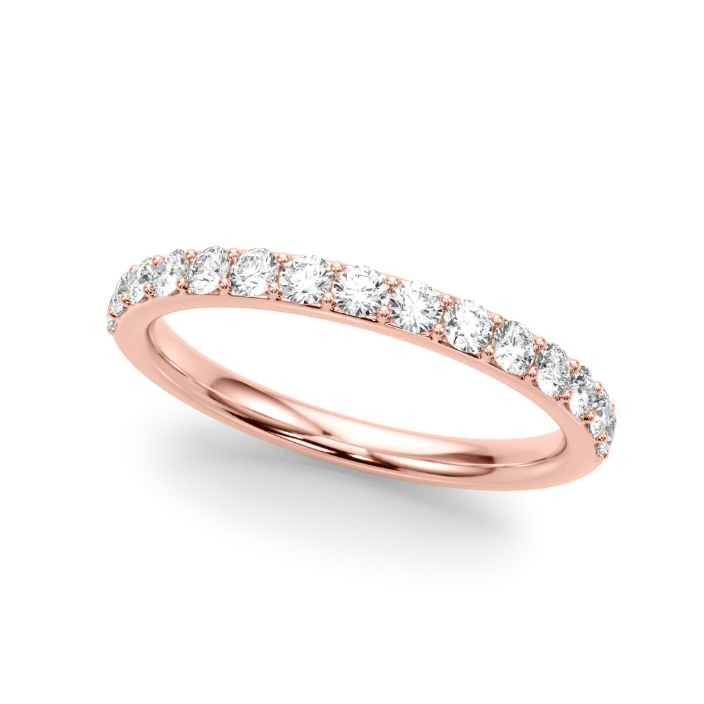 Shared Prong Wedding Half Eternity Ring in Gold & Platinum