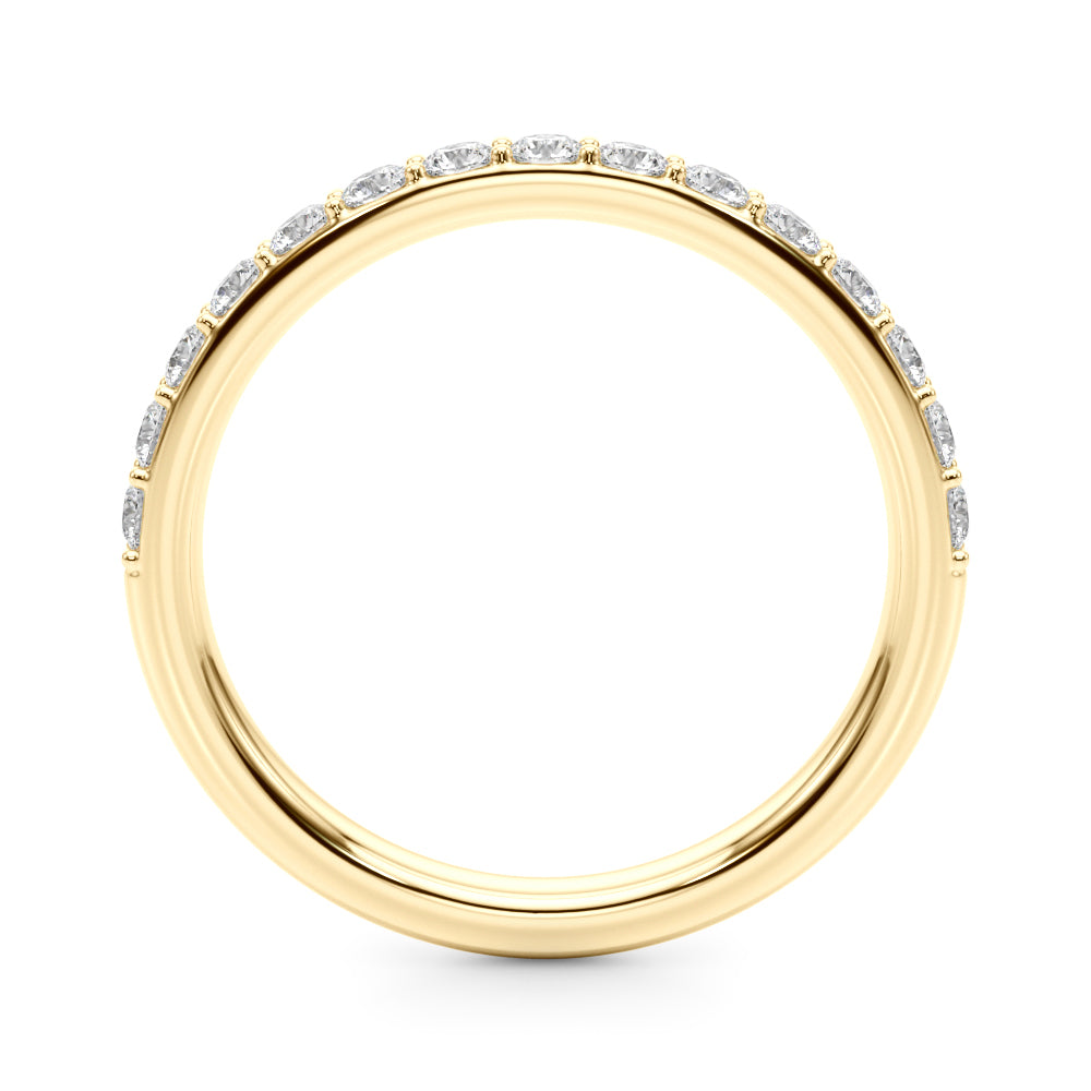 Shared Prong Wedding Half Eternity Ring in Gold & Platinum