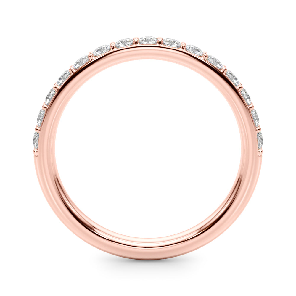 Shared Prong Wedding Half Eternity Ring in Gold & Platinum