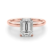 Lustrous Sidestone Emerald Diamond Engagement Ring in 10K/14K gold and platinum with certified lab-grown or natural diamonds