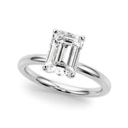 Lustrous Sidestone Emerald Diamond Engagement Ring in 10K/14K gold and platinum with certified lab-grown or natural diamonds