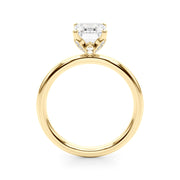 Lustrous Sidestone Emerald Diamond Engagement Ring in 10K/14K gold and platinum with certified lab-grown or natural diamonds