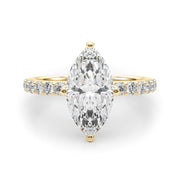 Exquisite Sidestone Marquise Diamond Engagement Ring â€” 10K/14K Gold & Platinum