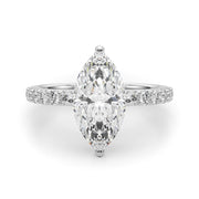 Exquisite Sidestone Marquise Diamond Engagement Ring â€” 10K/14K Gold & Platinum