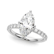 Exquisite Sidestone Marquise Diamond Engagement Ring â€” 10K/14K Gold & Platinum