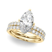 Exquisite Sidestone Marquise Diamond Engagement Ring â€” 10K/14K Gold & Platinum