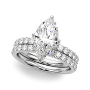 Exquisite Sidestone Marquise Diamond Engagement Ring â€” 10K/14K Gold & Platinum