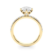 Exquisite Sidestone Marquise Diamond Engagement Ring â€” 10K/14K Gold & Platinum