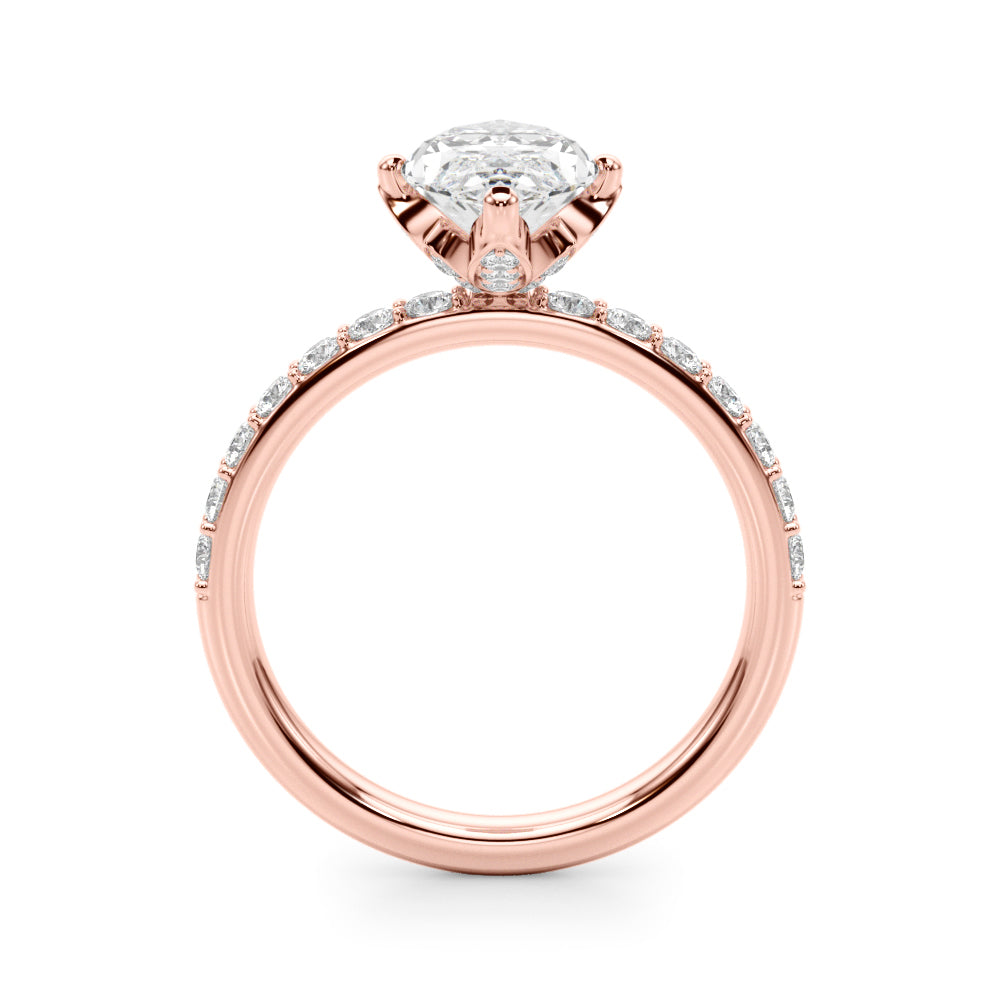 Exquisite Sidestone Marquise Diamond Engagement Ring â€” 10K/14K Gold & Platinum
