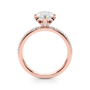 Exquisite Sidestone Marquise Diamond Engagement Ring â€” 10K/14K Gold & Platinum