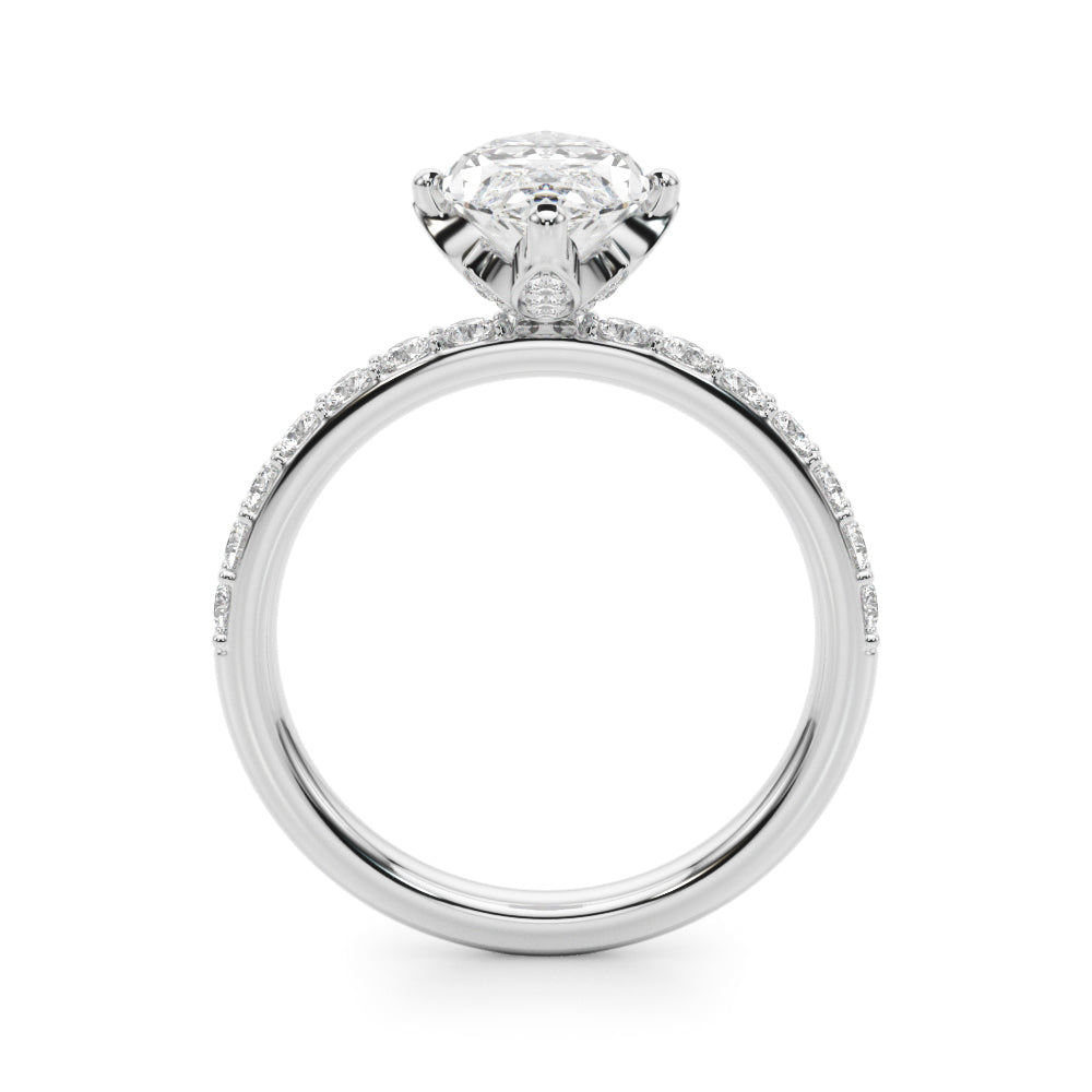 Exquisite Sidestone Marquise Diamond Engagement Ring â€” 10K/14K Gold & Platinum