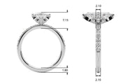 Exquisite Sidestone Marquise Diamond Engagement Ring â€” 10K/14K Gold & Platinum