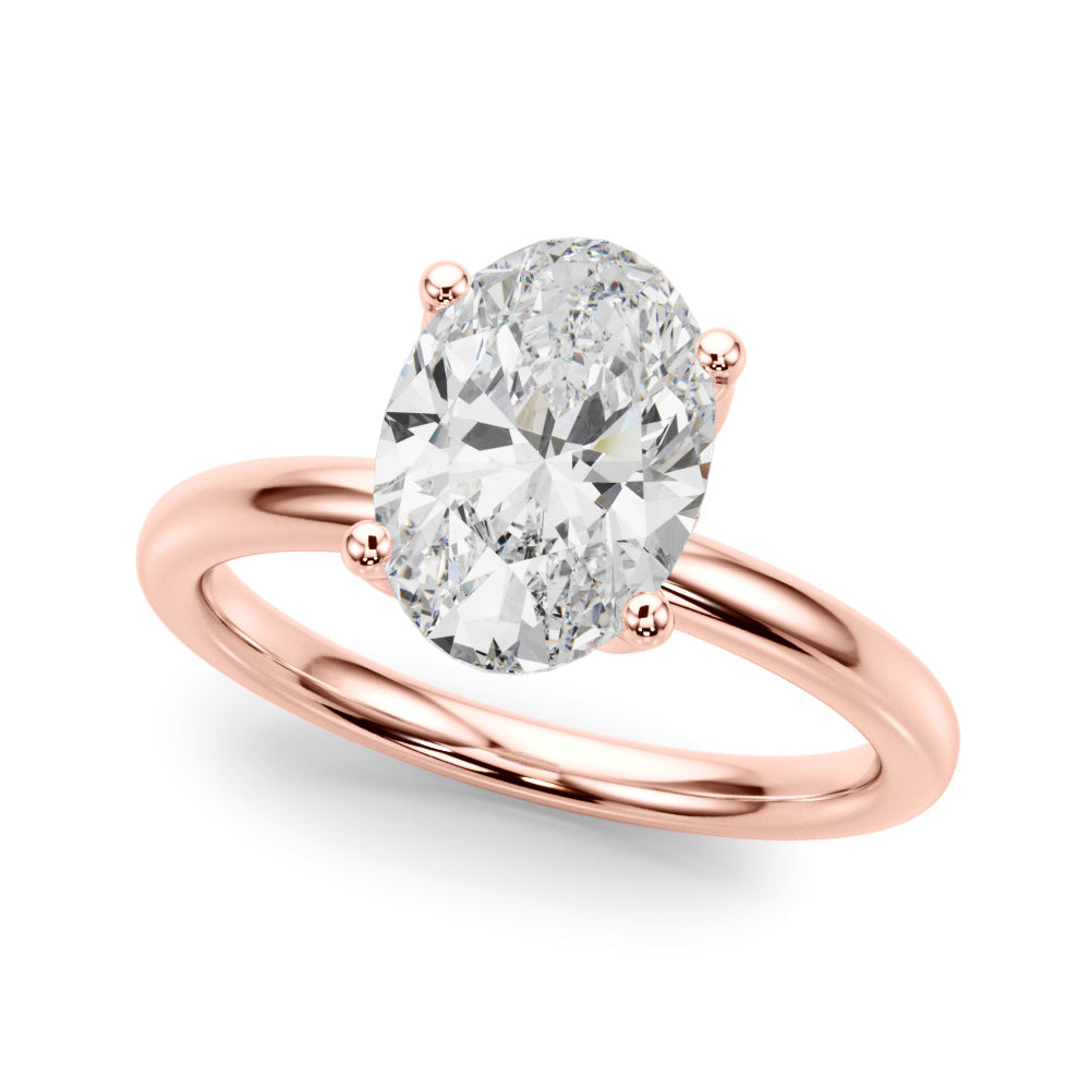 Regal Sidestone Oval Diamond Engagement Ring â€” 10K/14K Gold & Platinum