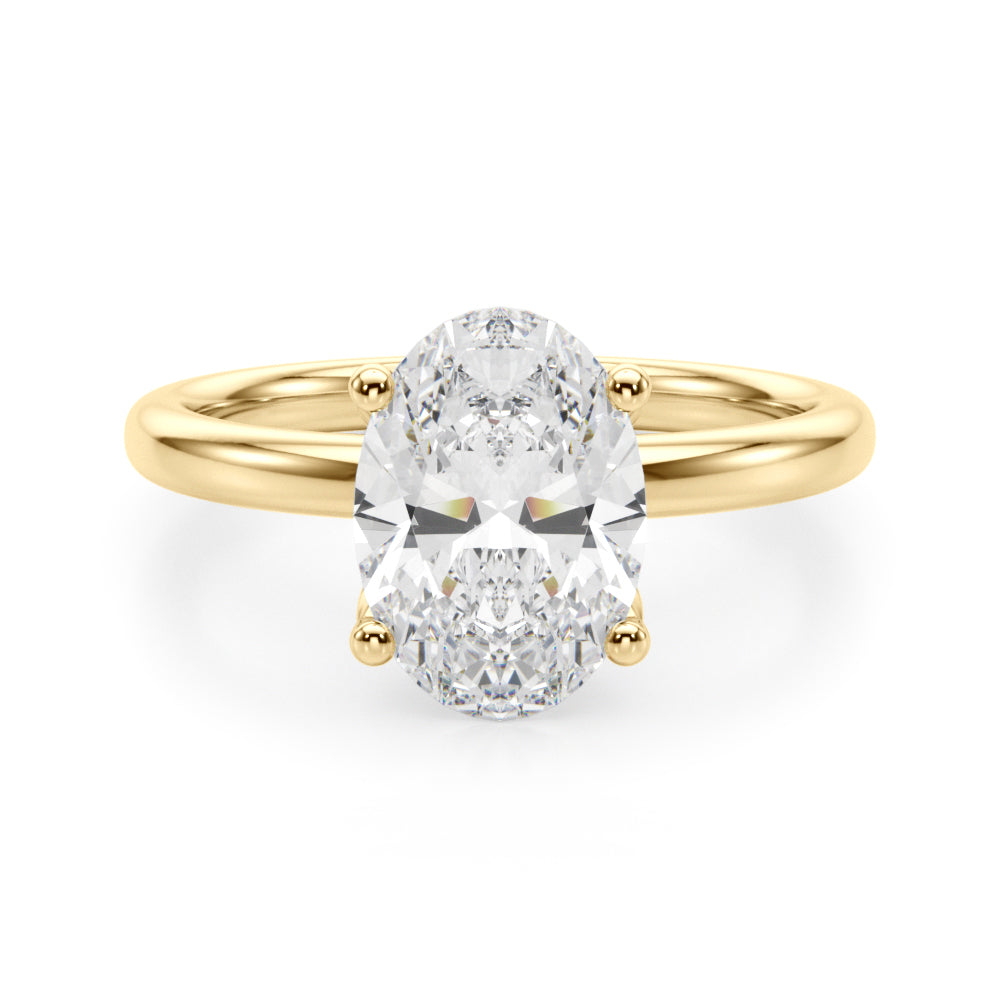 Regal Sidestone Oval Diamond Engagement Ring â€” 10K/14K Gold & Platinum