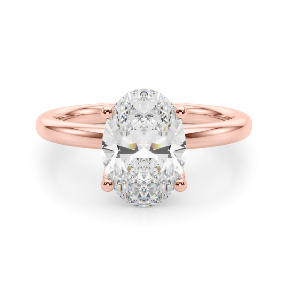 Regal Sidestone Oval Diamond Engagement Ring â€” 10K/14K Gold & Platinum