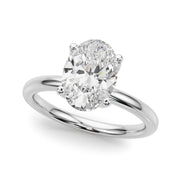 Regal Sidestone Oval Diamond Engagement Ring â€” 10K/14K Gold & Platinum