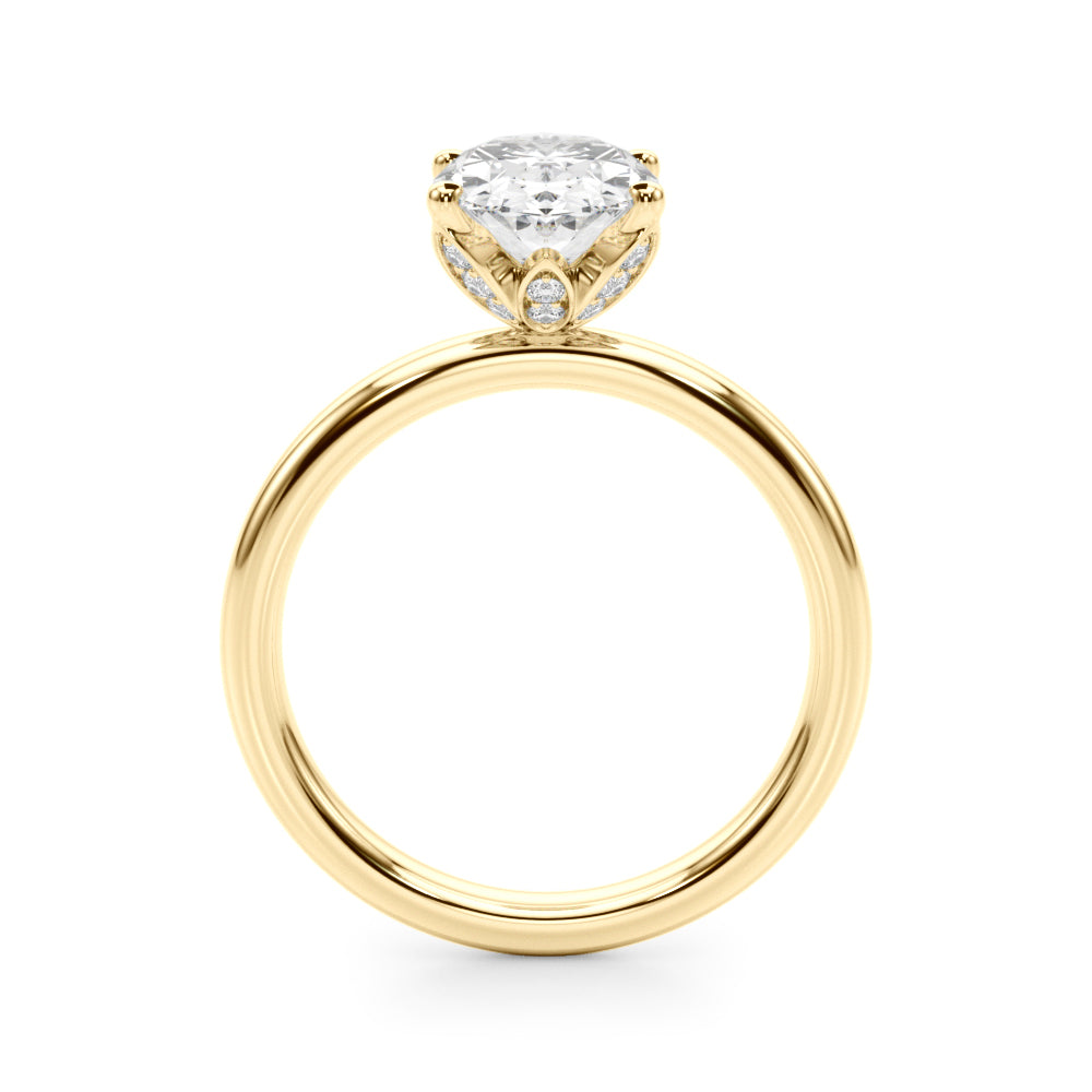 Regal Sidestone Oval Diamond Engagement Ring â€” 10K/14K Gold & Platinum