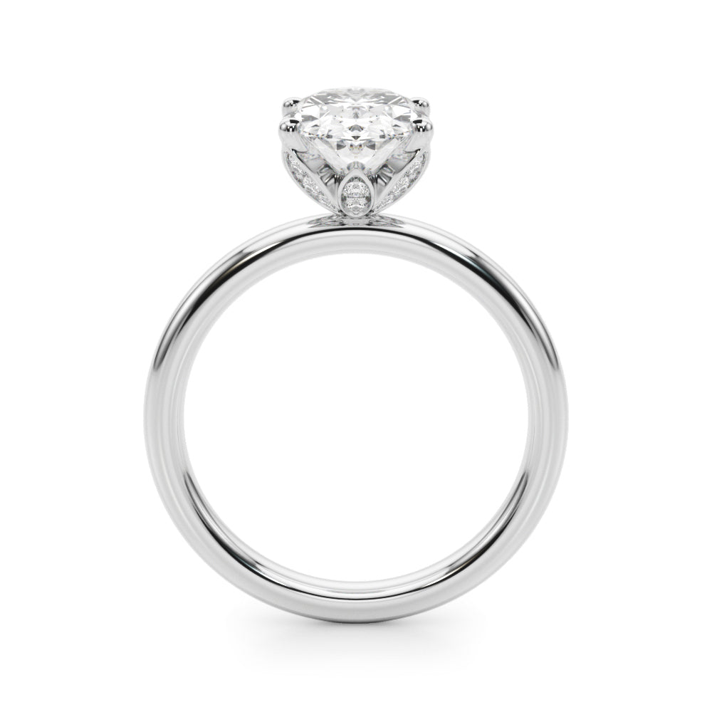 Regal Sidestone Oval Diamond Engagement Ring â€” 10K/14K Gold & Platinum