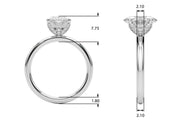 Regal Sidestone Oval Diamond Engagement Ring â€” 10K/14K Gold & Platinum