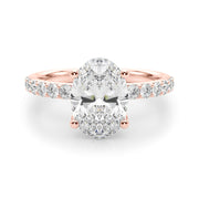 Sophisticated Sidestone Oval Diamond Engagement Ring â€” 10K/14K Gold & Platinum