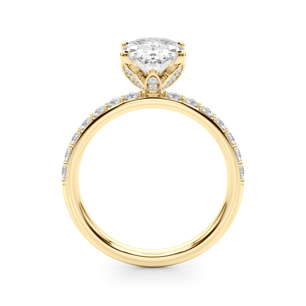 Sophisticated Sidestone Oval Diamond Engagement Ring â€” 10K/14K Gold & Platinum