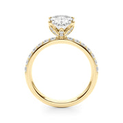 Sophisticated Sidestone Oval Diamond Engagement Ring â€” 10K/14K Gold & Platinum