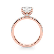Sophisticated Sidestone Oval Diamond Engagement Ring â€” 10K/14K Gold & Platinum