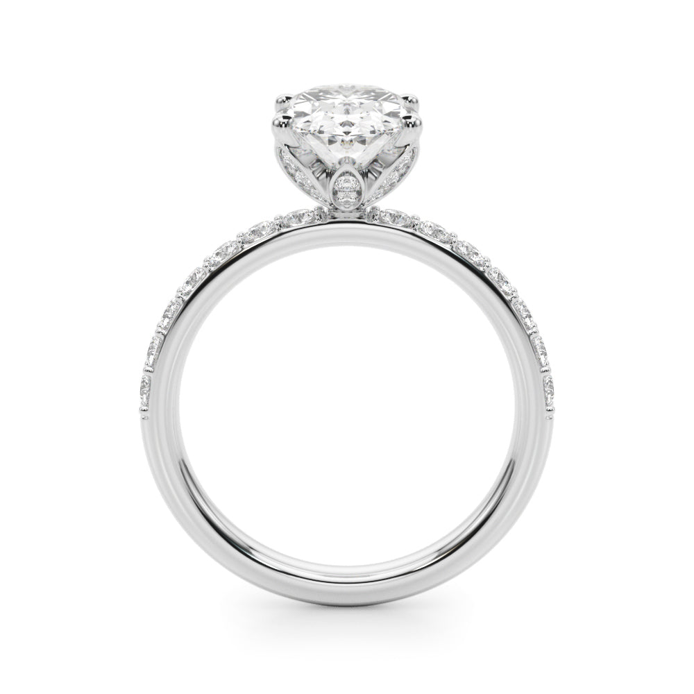 Sophisticated Sidestone Oval Diamond Engagement Ring â€” 10K/14K Gold & Platinum