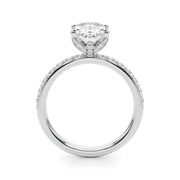 Sophisticated Sidestone Oval Diamond Engagement Ring â€” 10K/14K Gold & Platinum