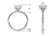 Sophisticated Sidestone Oval Diamond Engagement Ring â€” 10K/14K Gold & Platinum