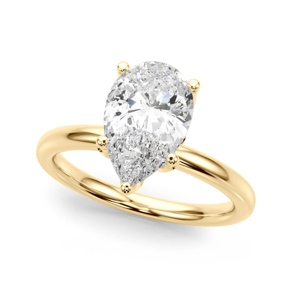 Eternal Sidestone Pear Diamond Engagement Ring in 10K/14K gold and platinum with certified lab-grown or natural diamonds