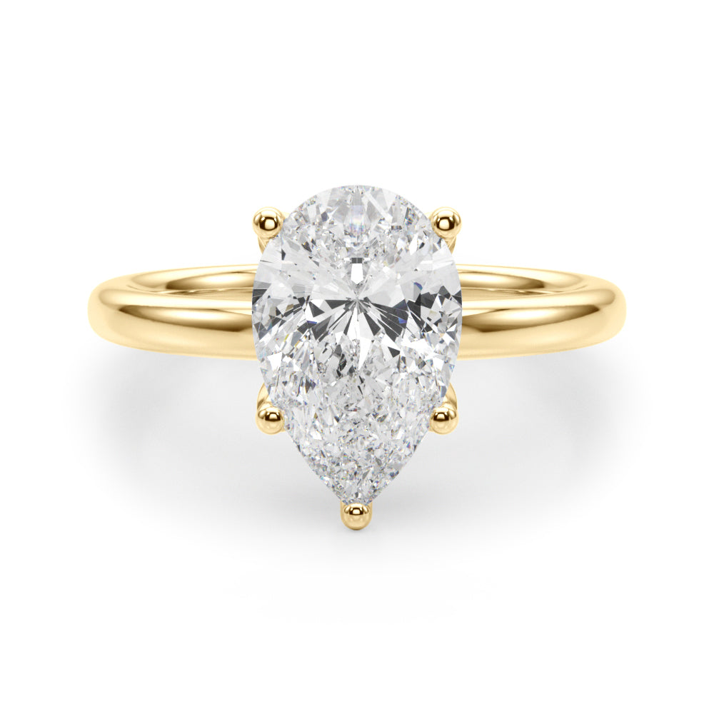 Eternal Sidestone Pear Diamond Engagement Ring â€” 10K/14K Gold & Platinum