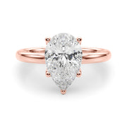 Eternal Sidestone Pear Diamond Engagement Ring â€” 10K/14K Gold & Platinum
