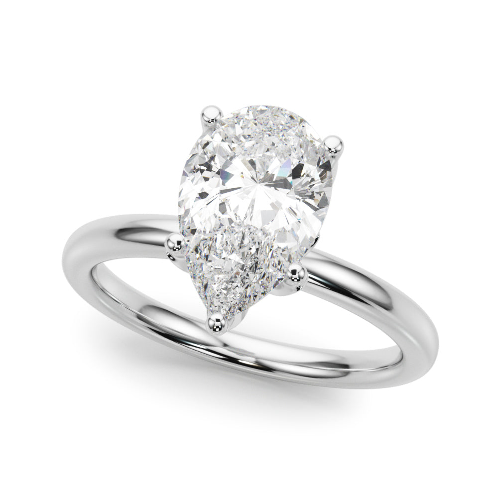 Eternal Sidestone Pear Diamond Engagement Ring â€” 10K/14K Gold & Platinum