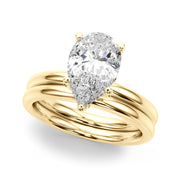 Eternal Sidestone Pear Diamond Engagement Ring â€” 10K/14K Gold & Platinum